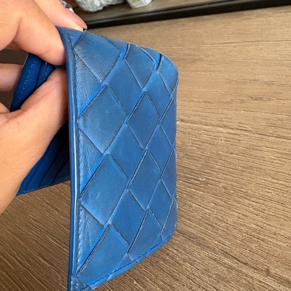 Bottega Veneta Blue Intrecciato Leather Wallet - Picture 9 of 12